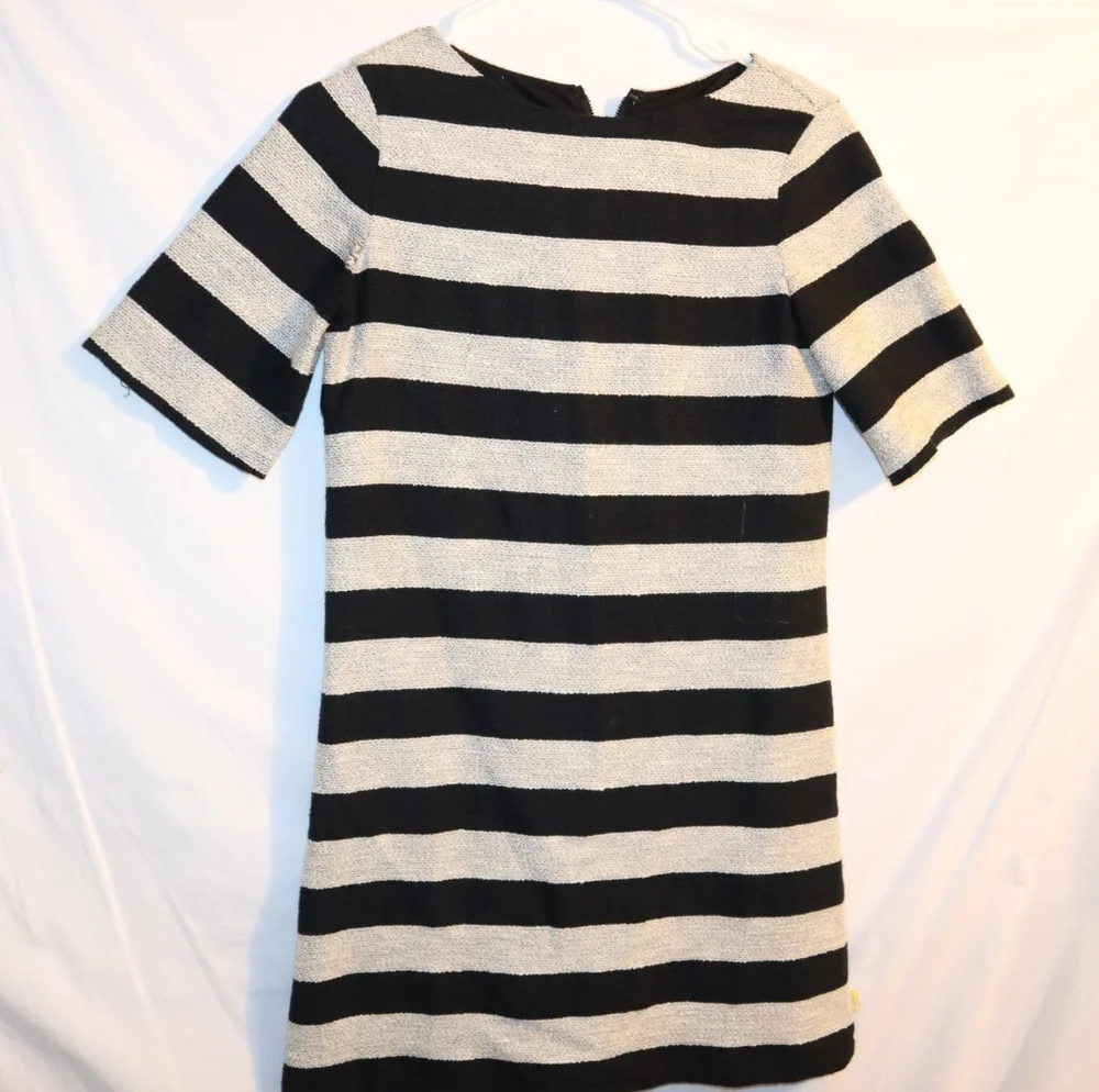 Alice & Olivia Mini Dress Black White Stripes Size 0 - Picture 5 of 13